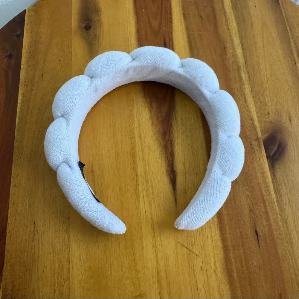 Handmade white spa terry‎ cloth headband